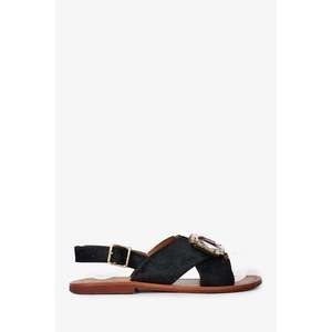 Marni Black Leather/'Pony Skin' Embellished Sandals Size 36.5